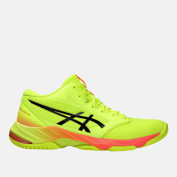 Side view of the Asics Men's Netburner Ballistic FF MT 3 Paris Volleyball Shoes.