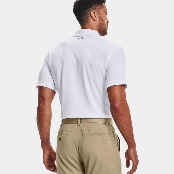 Rear view of the Men's Under Armour Tech Polo.