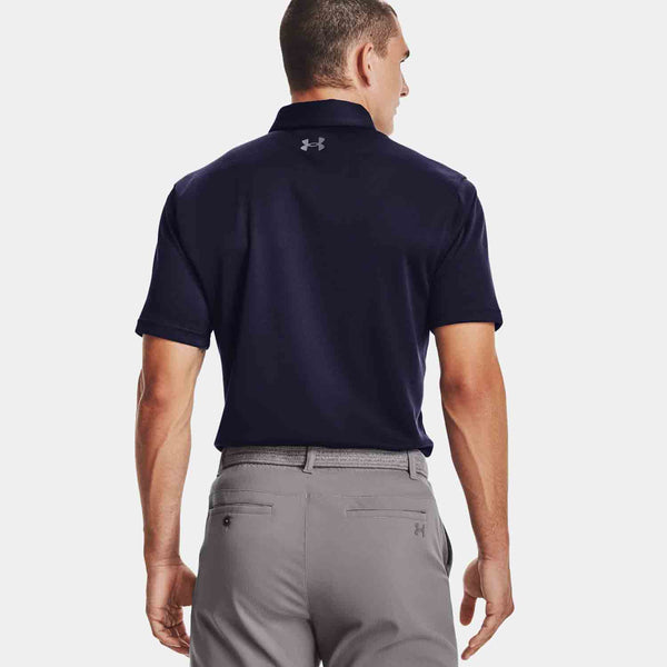 Rear view of the Men's Under Armour Tech Polo.