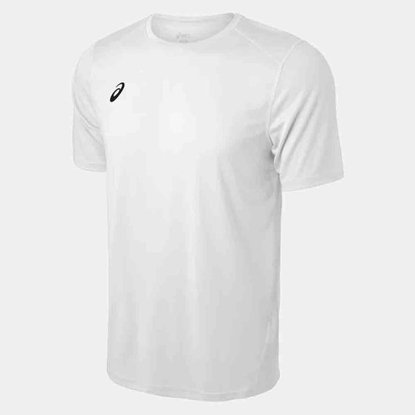 Front view of the Asics Men's Circuit 2 Short Sleeve Top - White.