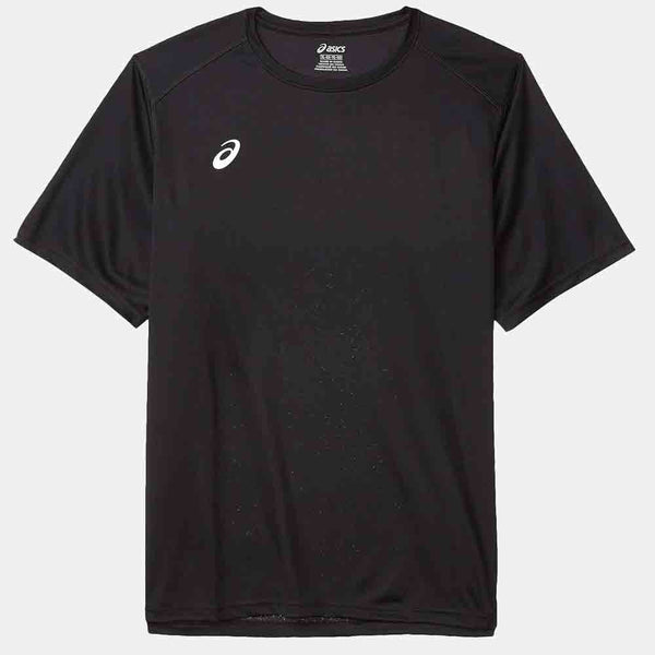 Front view of the Asics Men's Circuit 2 Short Sleeve Top - Black.