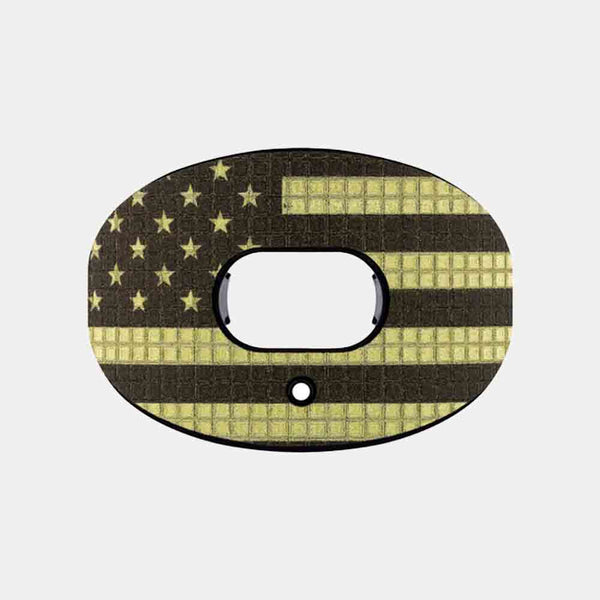 Front view of the Battle "USA Diamond" Oxygen Football Mouthguard.