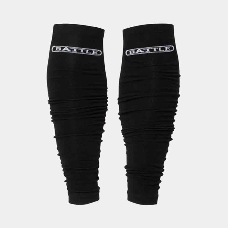 Front view of the Battle Adult Black Long Sock Sleeves.