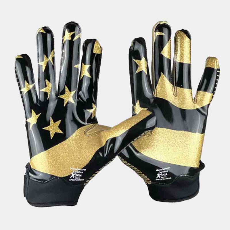 Front view of the palm on the Battle "USA Glitter" Doom Receiver Football Gloves.