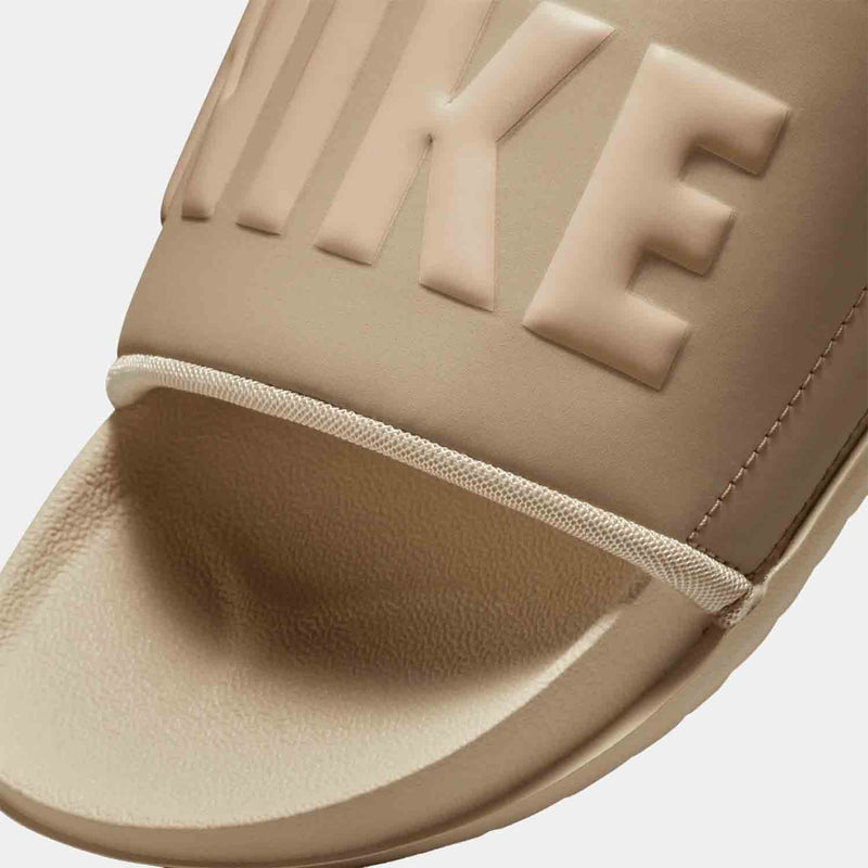 Up close, front view of the Nike Off Court Slides.