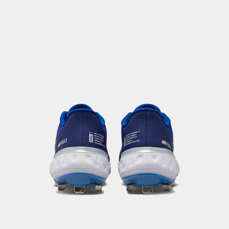 Rear view of the Men's Alpha Huarache Elite 3 Low Metal Baseball Cleats.