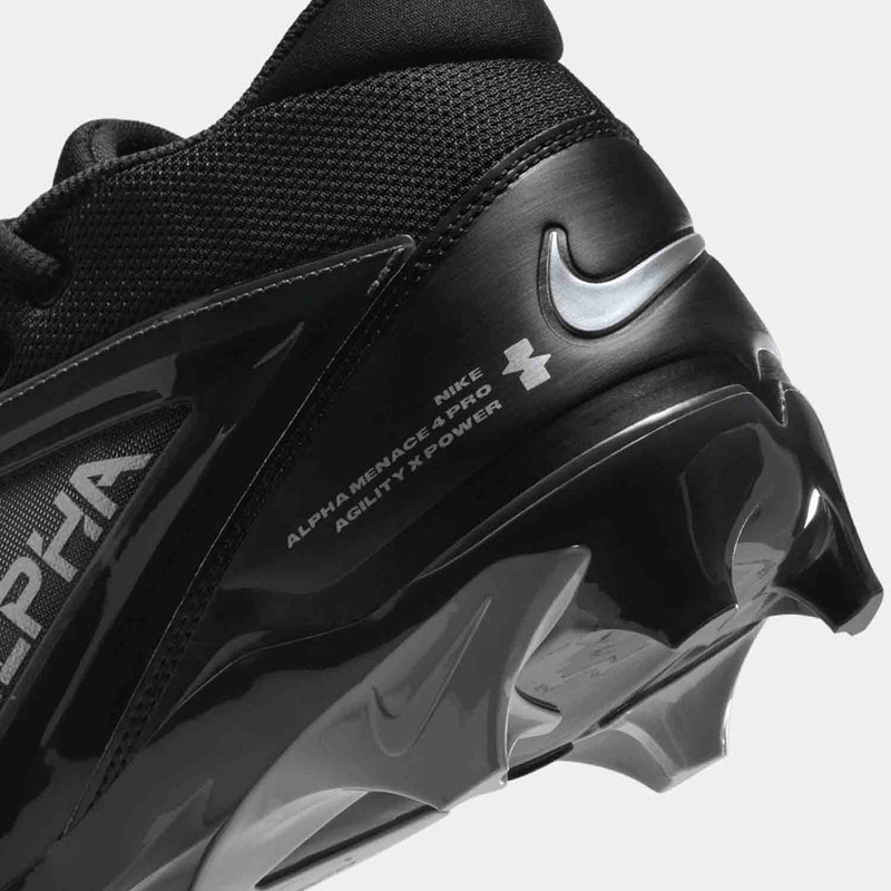 Up close, rear view of the Men's Nike Alpha Menace 4 Pro Football Cleats.