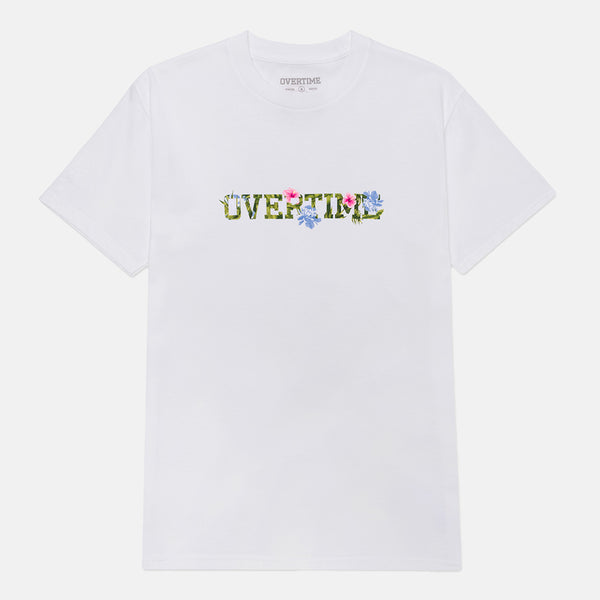 Front view of the Overtime Bloom Tee.