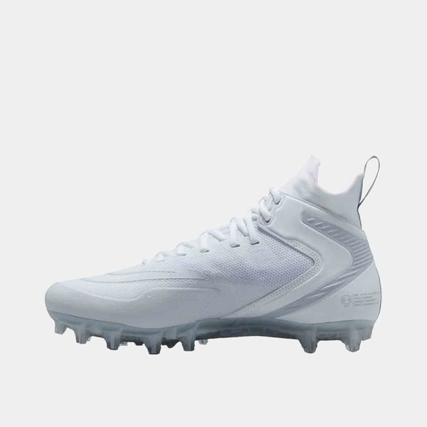 Side medial view of the Men's Nike Alpha Huarache 8 Elite Lacrosse Cleats.