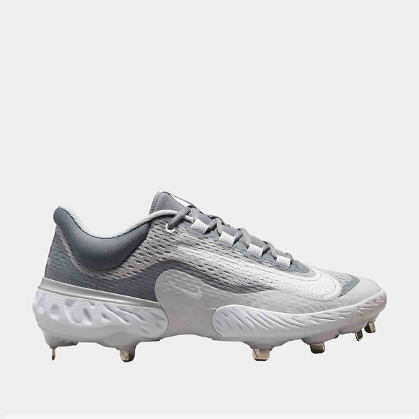 Side view of the Men's Alpha Huarache Elite 4 Low Metal Baseball Cleats.