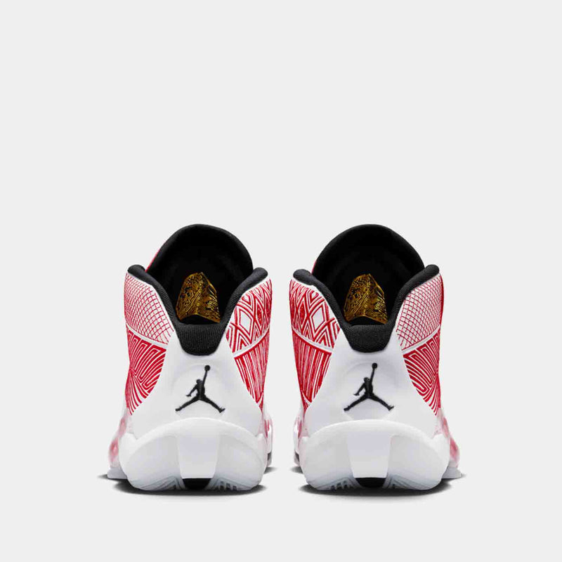 Rear view of the Air Jordan XXXVIII 'Celebration'.