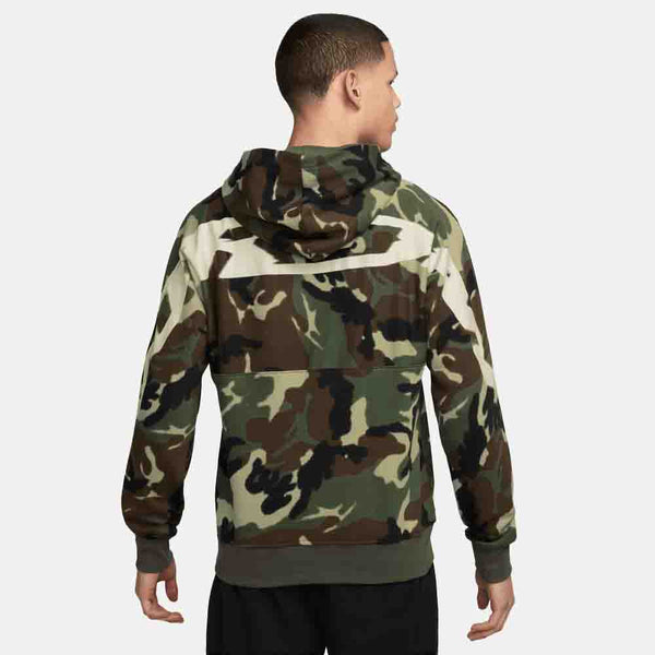 Rear view of the Jordan Men's Camo Pullover Hoodie.