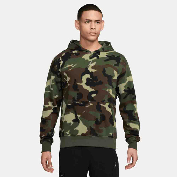 Front view of the Jordan Men's Camo Pullover Hoodie.