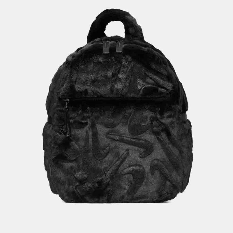 Front view of the Nike Faux Fur Mini Backpack.