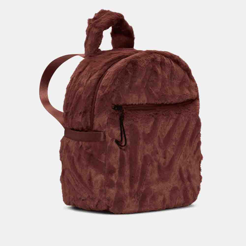 Front view of the Nike Faux Fur Mini Backpack.