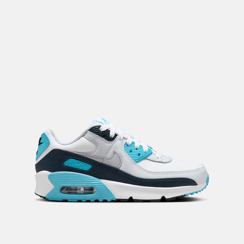 Nike Kids Air Max 90 White Wolf Grey Blue Armory Navy 7