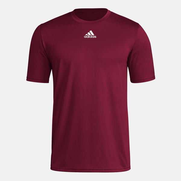 Front view of the Adidas Men's Short Sleeve Pregame Tee.