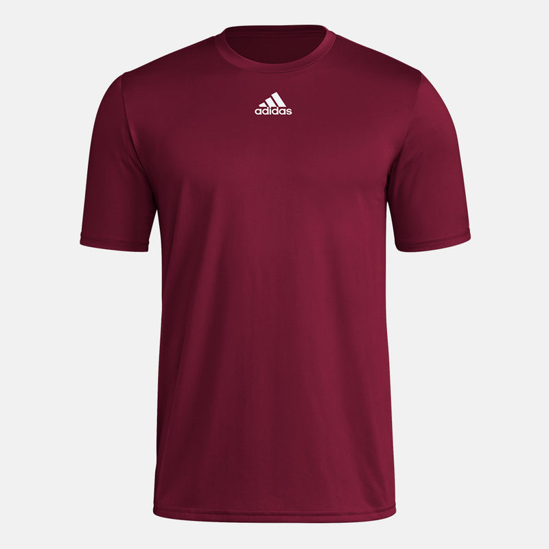 Front view of the Adidas Men's Short Sleeve Pregame Tee.