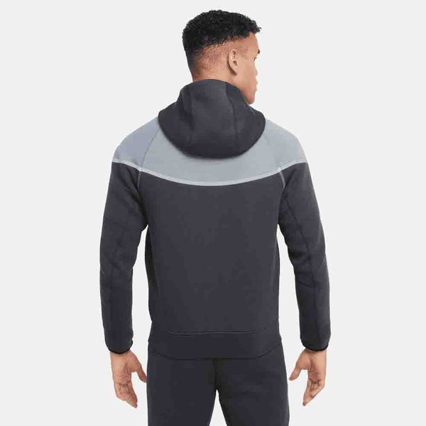 Rear view of the Nike Men's Tech Fleece Full-Zip Windrunner Hoodie.