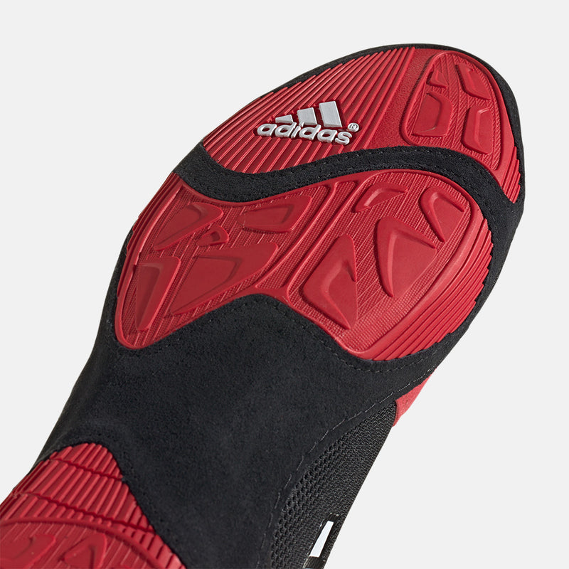 Bottom view of the Adidas Adizero Mat Wizard 6 Wrestling Shoes.