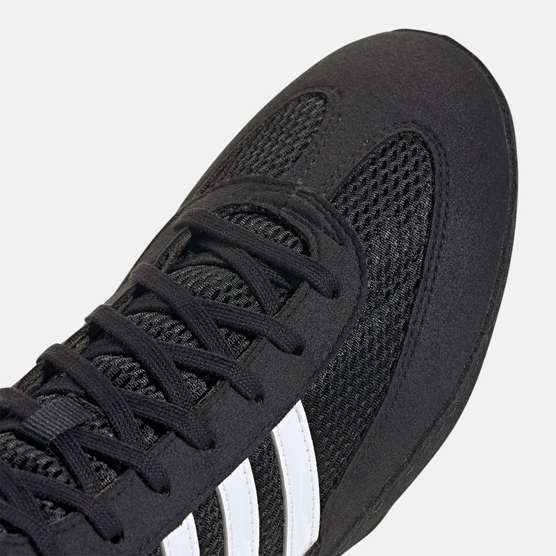 Up close, front view of the Adidas Combat Speed 4 Wrestling Shoes.