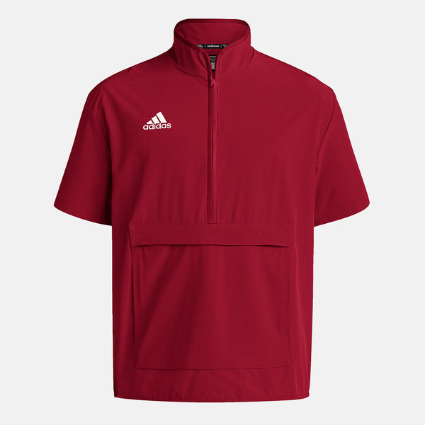 Front view of the Men's Adidas Coach Short Sleeve 1/4 Zip.