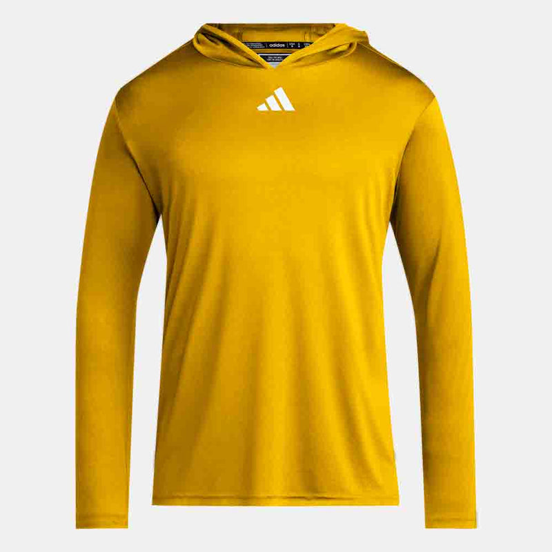 Front view of the Men's Adidas D4T Long Sleeve Lightweight Hoodie.