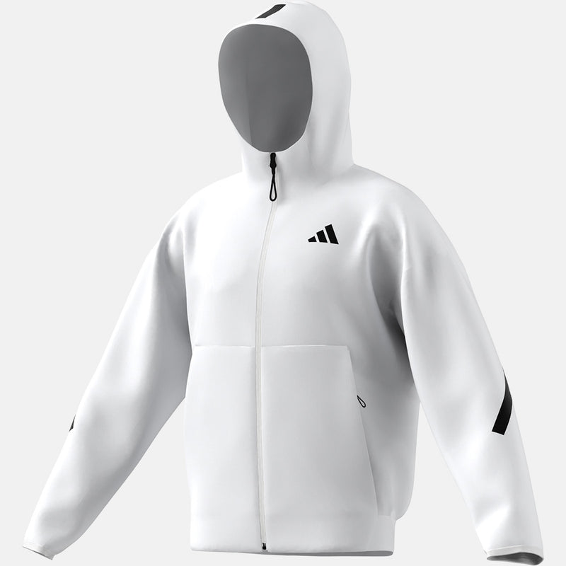 Front/side view of the Adidas Men's Z.N.E Hooded Sweatshirt.