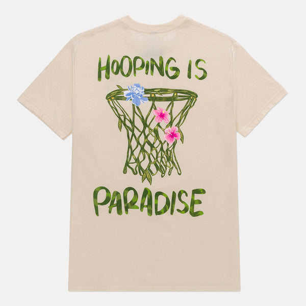 Rear view of the Overtime Hooping is Paradise Tee.