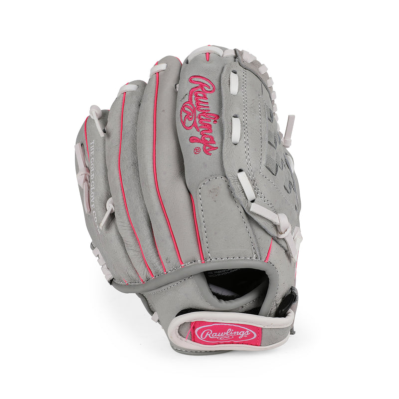 Youth Sure Catch Softball Series Fastpitch Glove, Grey/Pink