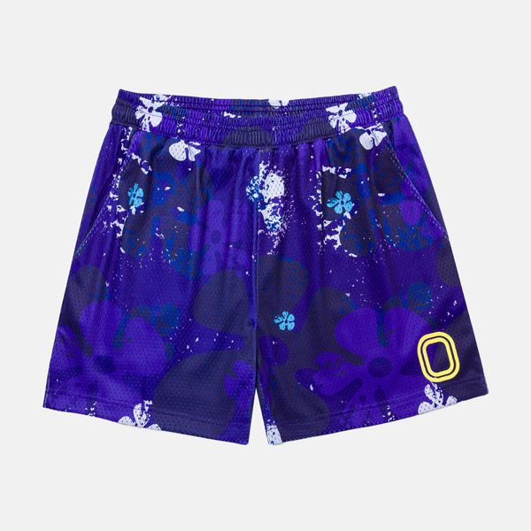 Front view of the Overtime Spongebob Floral Shorts.