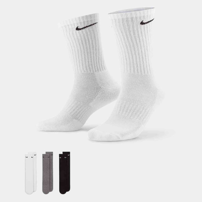 Front view of the Nike Everyday Cushioned Training Crew Sock.