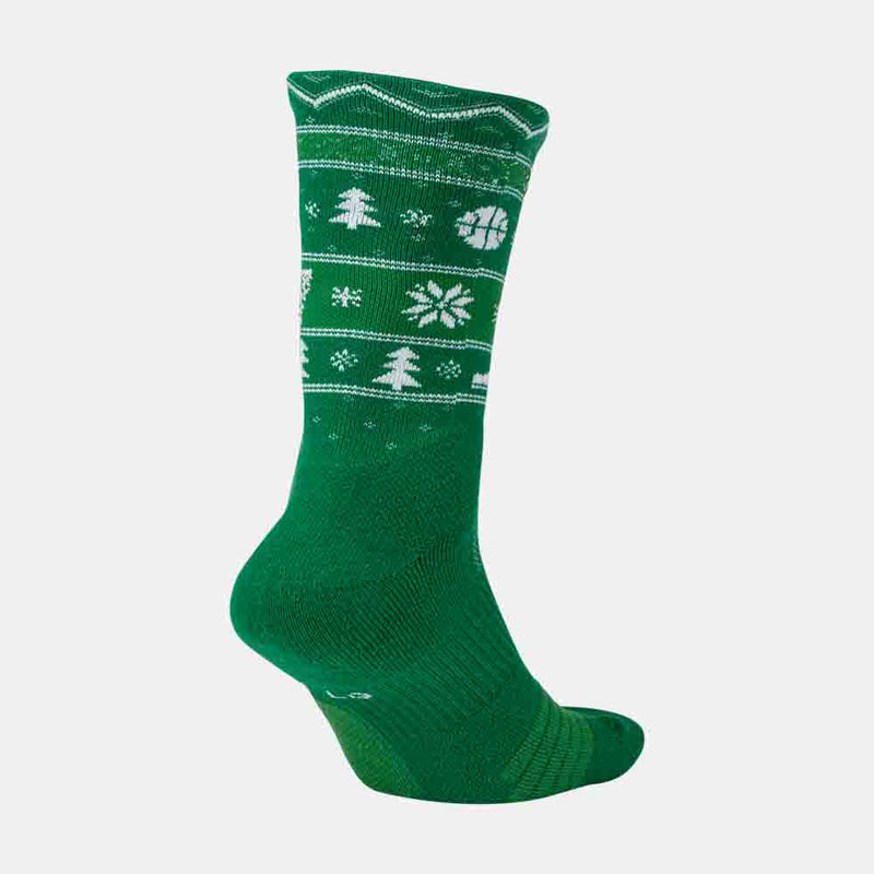 Rear view of the Nike Elite Christmas Crew Socks.