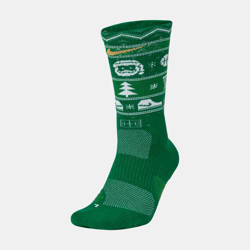 Front view of the Nike Elite Christmas Crew Socks.