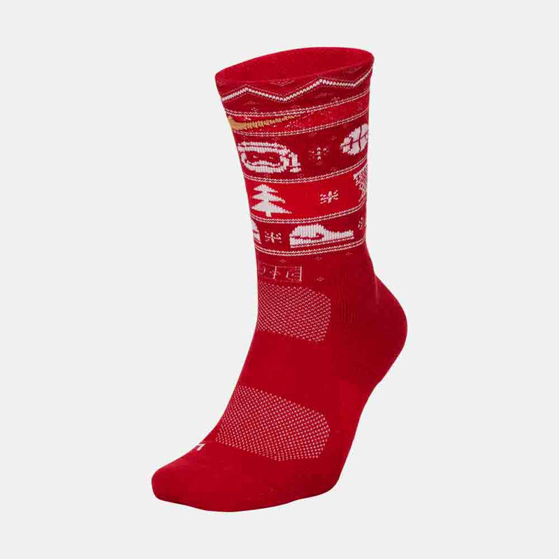 Front view of the Nike Elite Christmas Crew Socks.