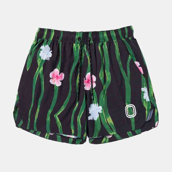 Front view of the Overtime Paradise Melo Performance Shorts.