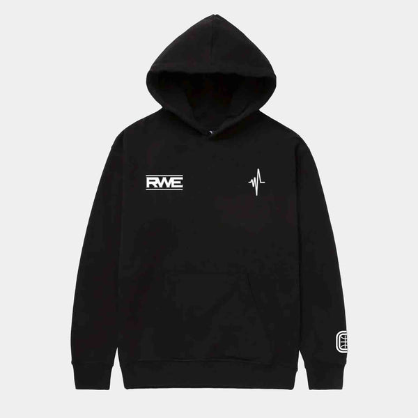 Front view of the Overtime Kids' RWE New Era Hoodie.